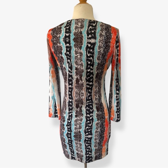 Diane Von Furstenberg Reina Snake Print Silk Stretch Mini Dress Size 4 - Picture 4 of 10